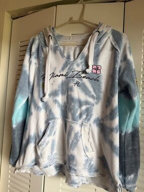 Ocean Drive White Hoodie with Yellow Logo Accent